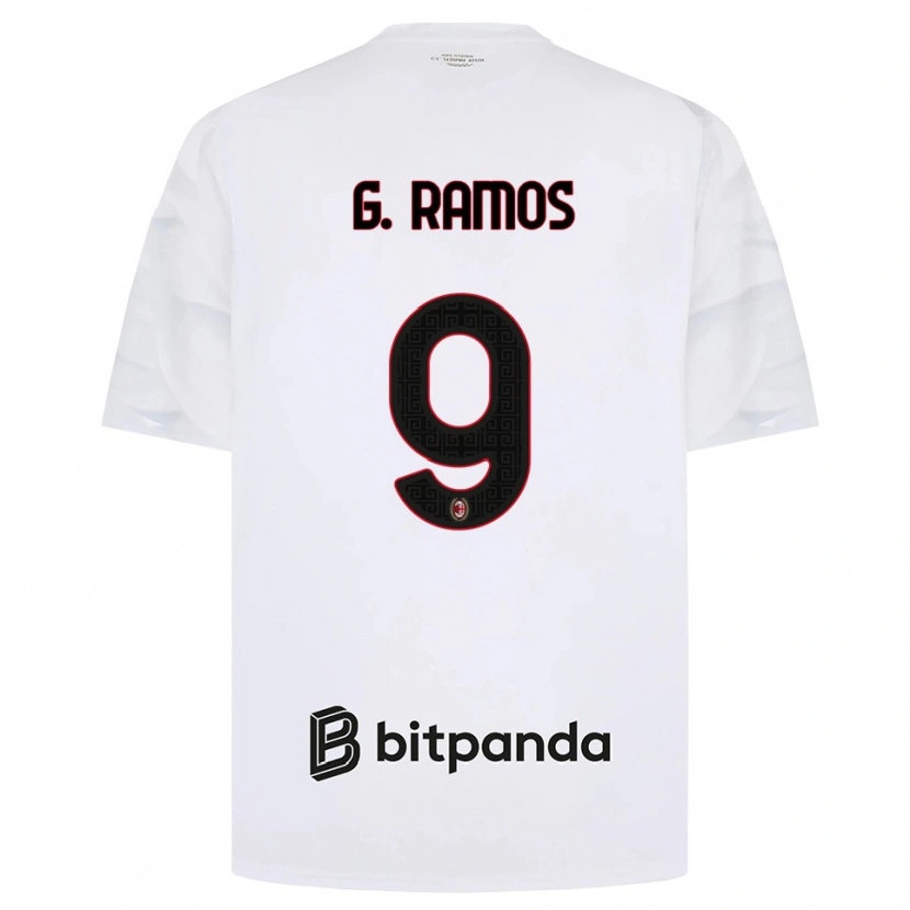 Danxen Dame Gonçalo Ramos #9 Hvit Rød Svart Bortetrøye Drakt Trøye 2026/27 Skjorter T-Skjorte