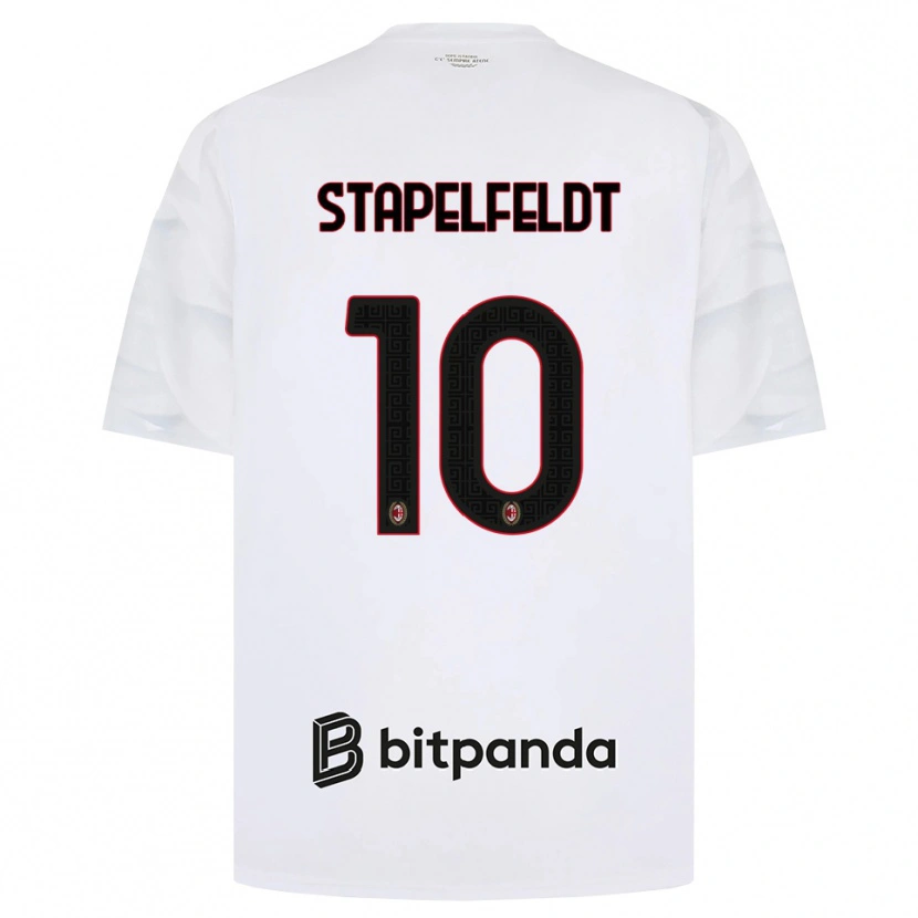 Danxen Dame Nina Stapelfeldt #10 Hvit Rød Svart Bortetrøye Drakt Trøye 2026/27 Skjorter T-Skjorte