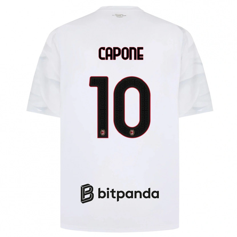 Danxen Dame Andrea Capone #10 Hvit Rød Svart Bortetrøye Drakt Trøye 2026/27 Skjorter T-Skjorte