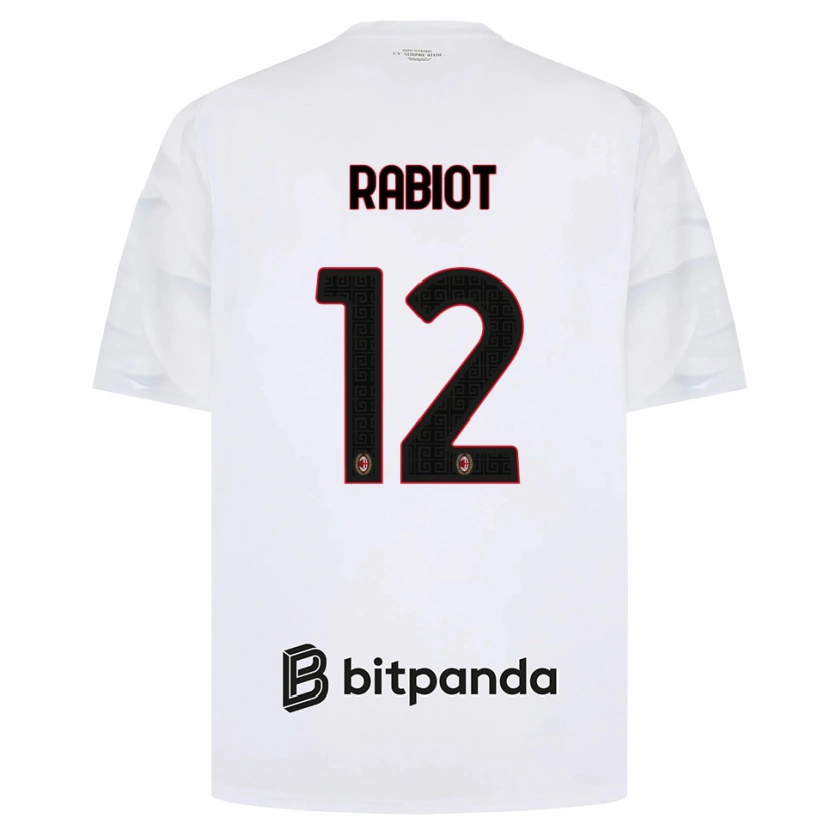 Danxen Dame Adrien Rabiot #12 Hvit Rød Svart Bortetrøye Drakt Trøye 2026/27 Skjorter T-Skjorte