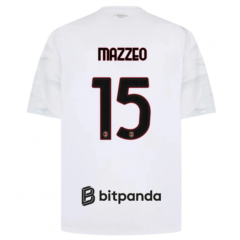 Danxen Dame Kevin Mazzeo #15 Hvit Rød Svart Bortetrøye Drakt Trøye 2026/27 Skjorter T-Skjorte