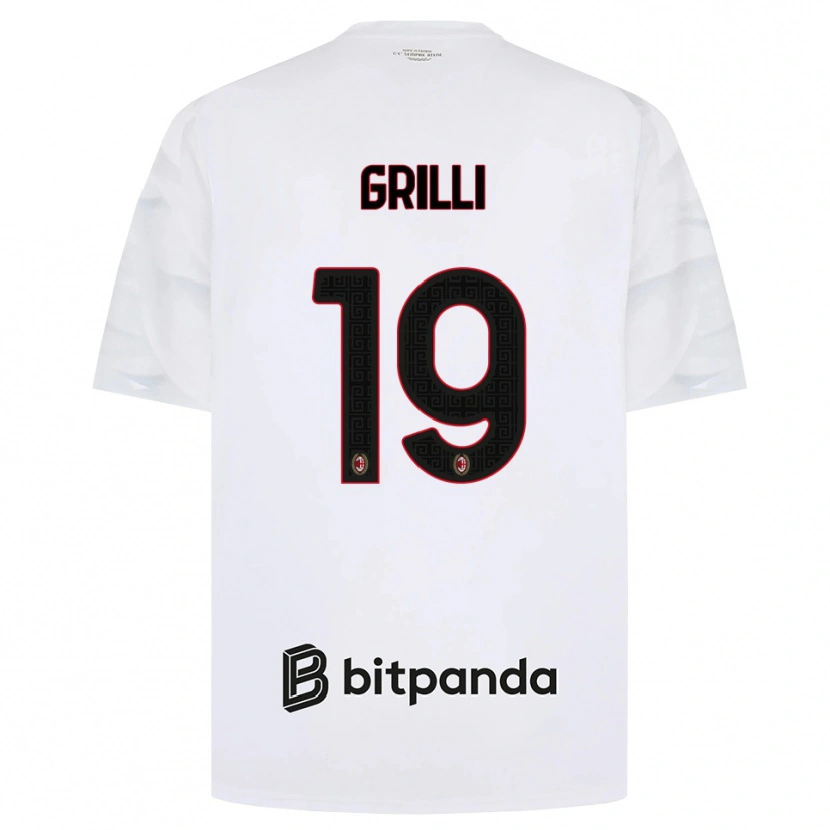 Danxen Dame Lorenzo Grilli #19 Hvit Rød Svart Bortetrøye Drakt Trøye 2026/27 Skjorter T-Skjorte