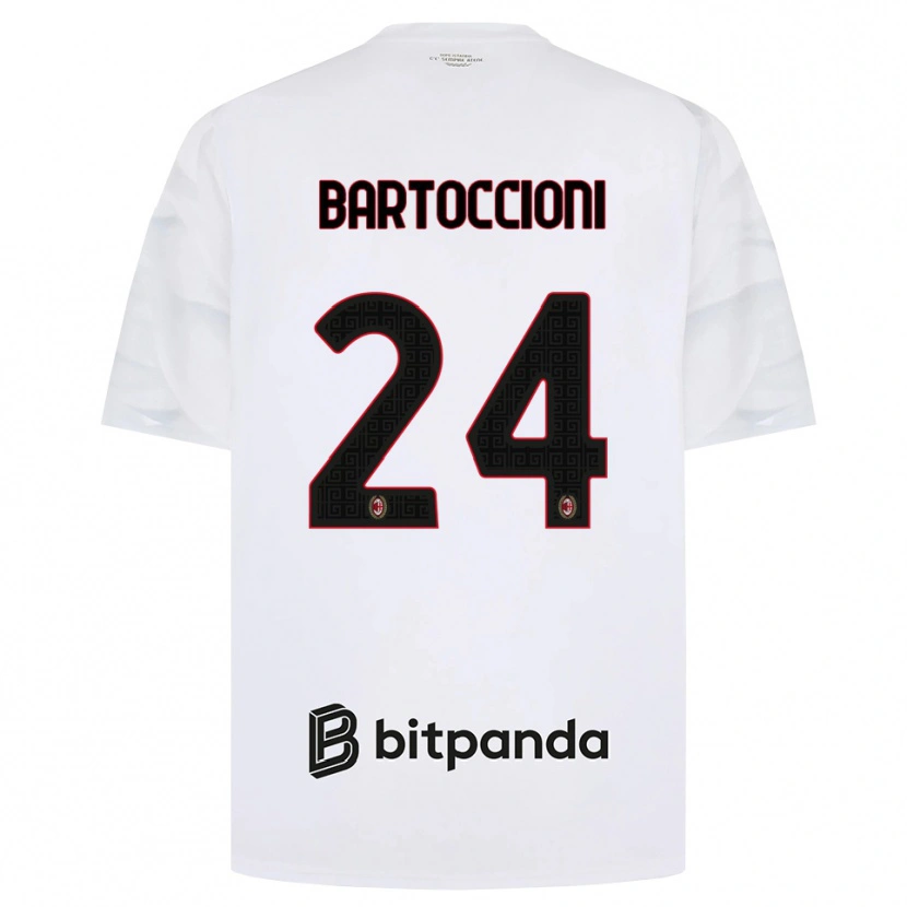 Danxen Dame Andrea Bartoccioni #24 Hvit Rød Svart Bortetrøye Drakt Trøye 2026/27 Skjorter T-Skjorte