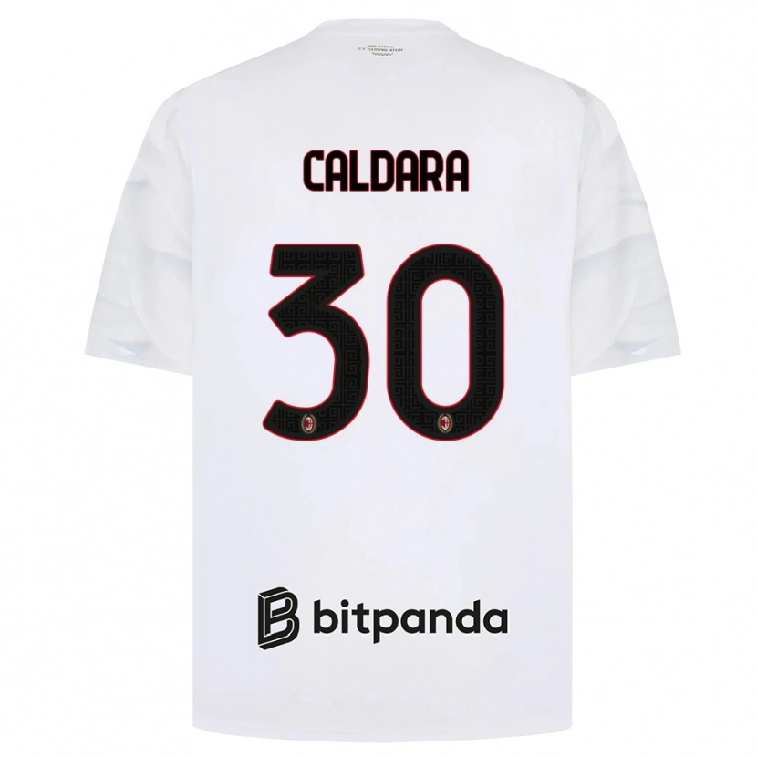 Danxen Dame Mattia Caldara #30 Hvit Rød Svart Bortetrøye Drakt Trøye 2026/27 Skjorter T-Skjorte