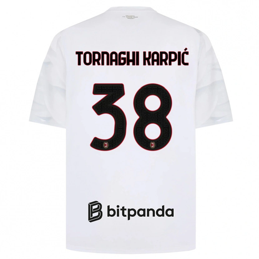 Danxen Dame Lavinia Tornaghi Karpić #38 Hvit Rød Svart Bortetrøye Drakt Trøye 2026/27 Skjorter T-Skjorte