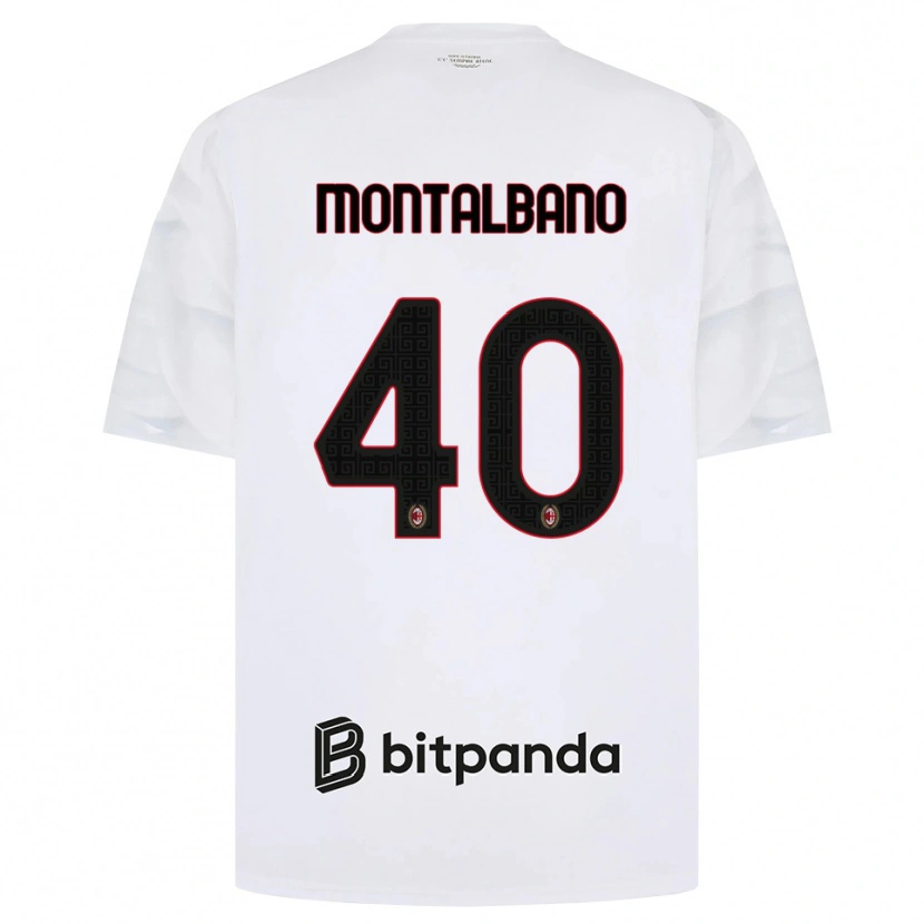 Danxen Dame Nicolo Montalbano #40 Hvit Rød Svart Bortetrøye Drakt Trøye 2026/27 Skjorter T-Skjorte