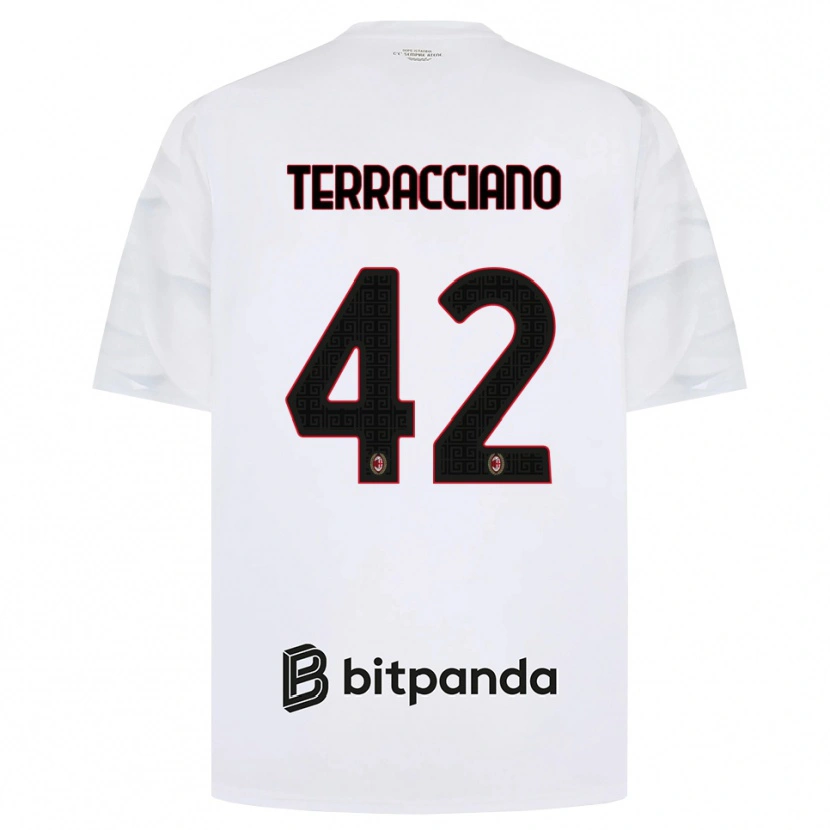 Danxen Dame Filippo Terracciano #42 Hvit Rød Svart Bortetrøye Drakt Trøye 2026/27 Skjorter T-Skjorte