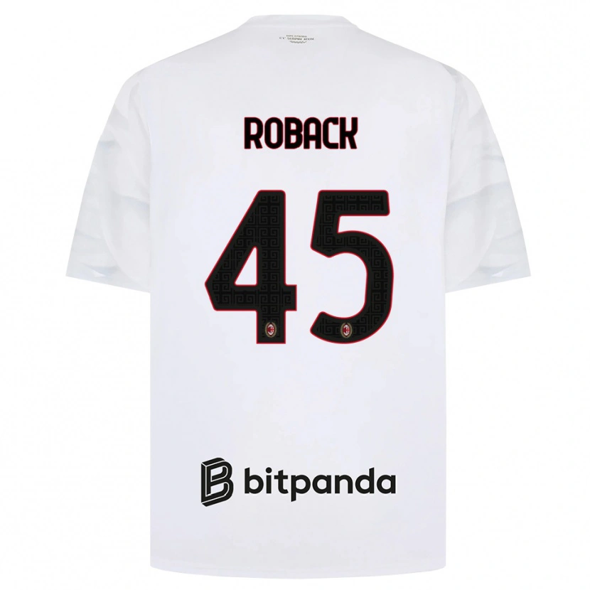 Danxen Dame Emil Roback #45 Hvit Rød Svart Bortetrøye Drakt Trøye 2026/27 Skjorter T-Skjorte