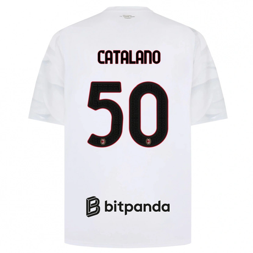 Danxen Dame Alessio Catalano #50 Hvit Rød Svart Bortetrøye Drakt Trøye 2026/27 Skjorter T-Skjorte