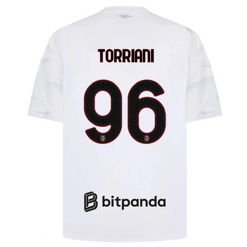Danxen Dame Lorenzo Torriani #96 Hvit Rød Svart Bortetrøye Drakt Trøye 2026/27 Skjorter T-Skjorte