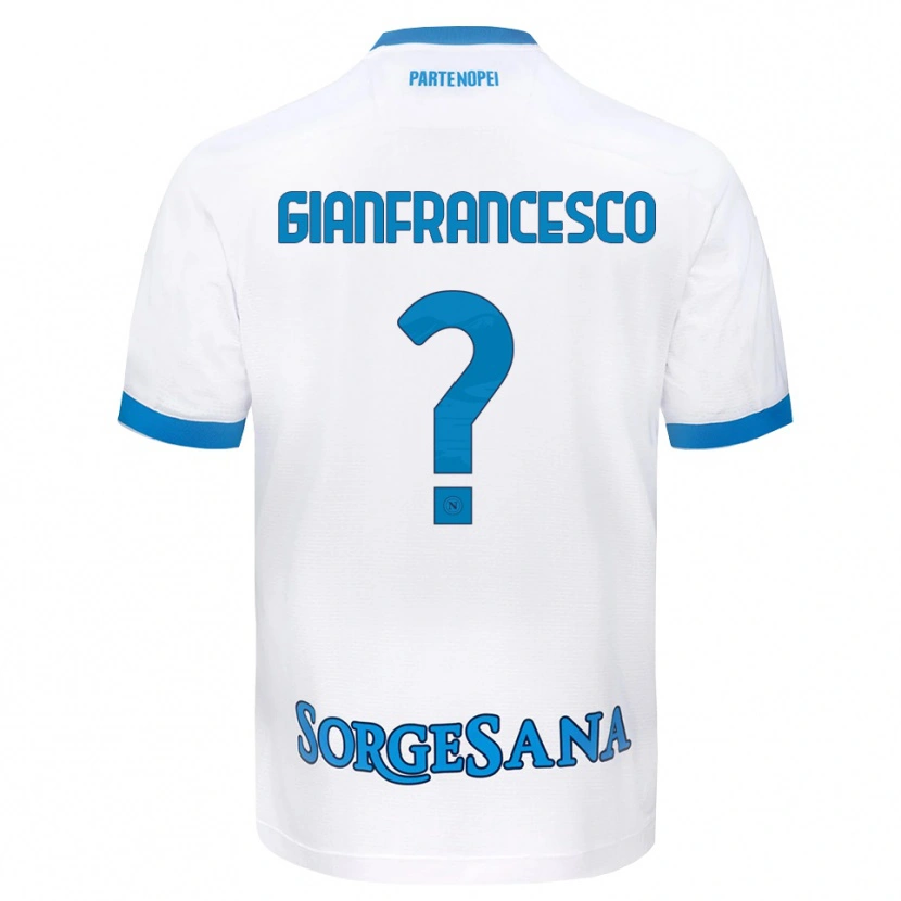Danxen Dame Sergio Gianfrancesco #0 Hvit Himmelblå Bortetrøye Drakt Trøye 2026/27 Skjorter T-Skjorte