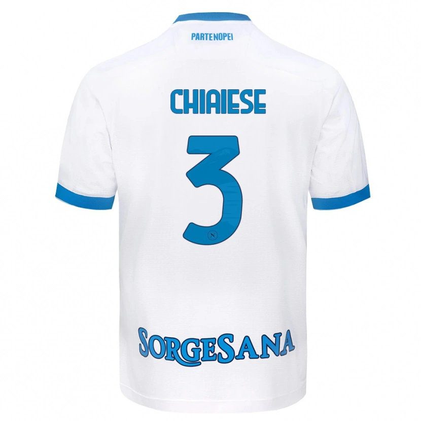 Danxen Dame Riccardo Chiaiese #3 Hvit Himmelblå Bortetrøye Drakt Trøye 2026/27 Skjorter T-Skjorte