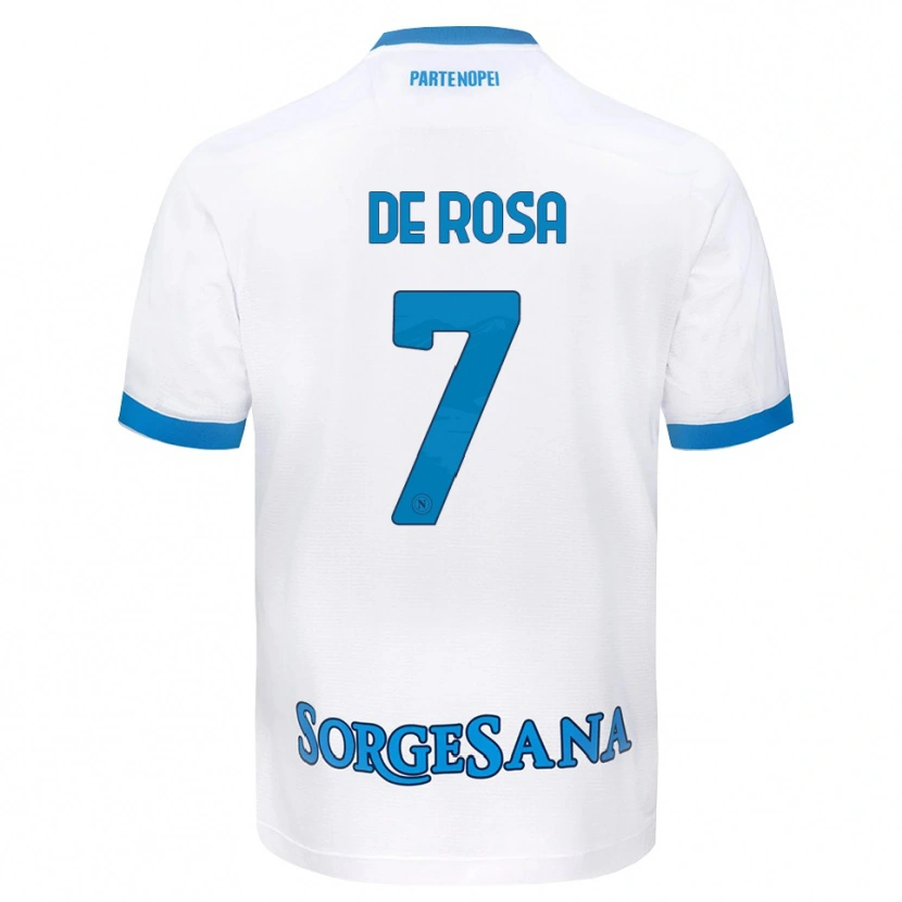 Danxen Dame Vincenzo De Rosa #7 Hvit Himmelblå Bortetrøye Drakt Trøye 2026/27 Skjorter T-Skjorte