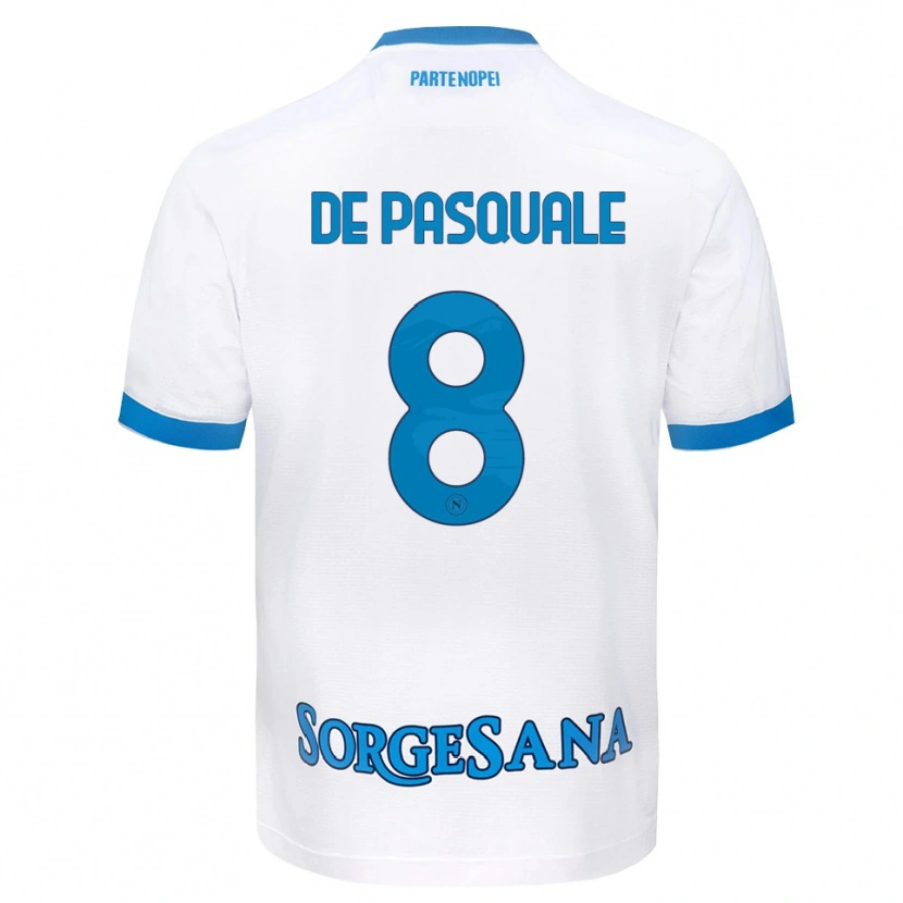 Danxen Dame Dylan De Pasquale #8 Hvit Himmelblå Bortetrøye Drakt Trøye 2026/27 Skjorter T-Skjorte