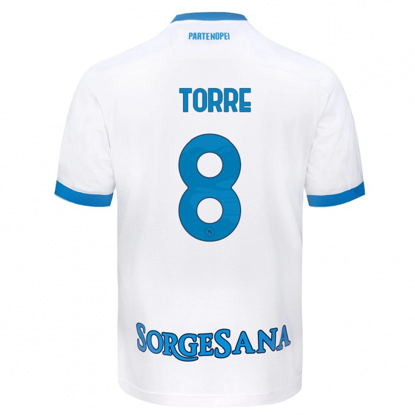 Danxen Dame Christian Torre #8 Hvit Himmelblå Bortetrøye Drakt Trøye 2026/27 Skjorter T-Skjorte