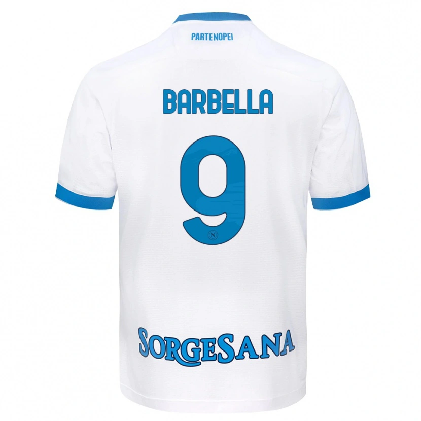 Danxen Dame Michele Barbella #9 Hvit Himmelblå Bortetrøye Drakt Trøye 2026/27 Skjorter T-Skjorte
