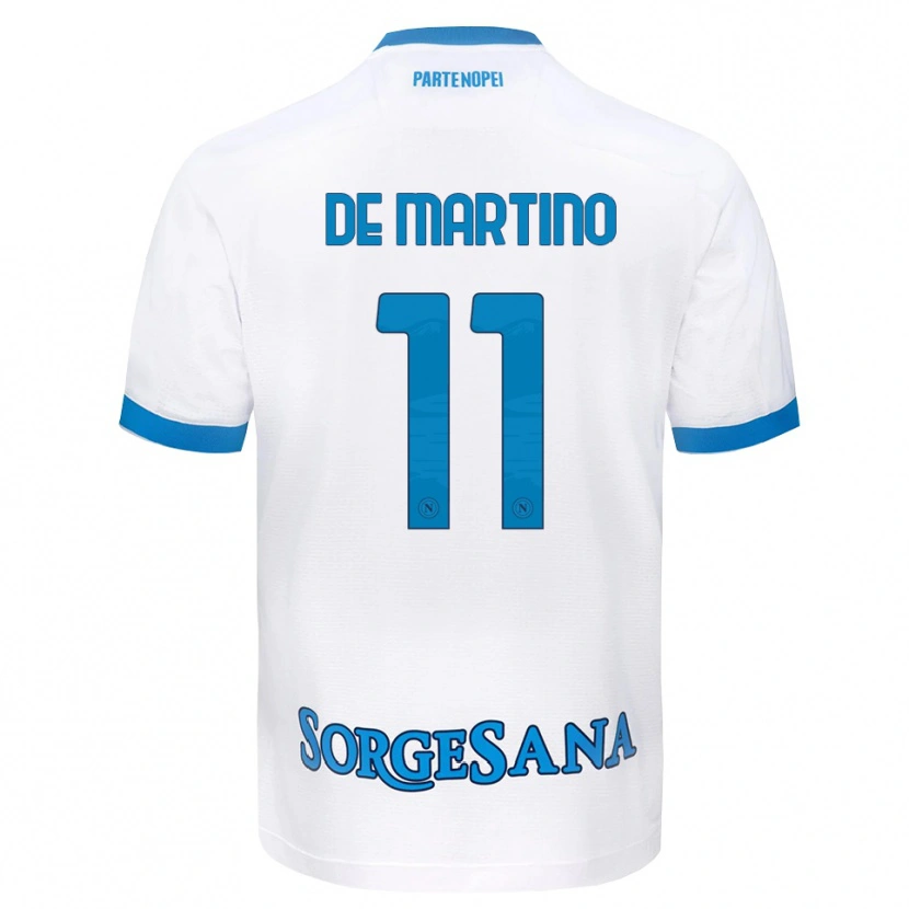 Danxen Dame Giuseppe De Martino #11 Hvit Himmelblå Bortetrøye Drakt Trøye 2026/27 Skjorter T-Skjorte