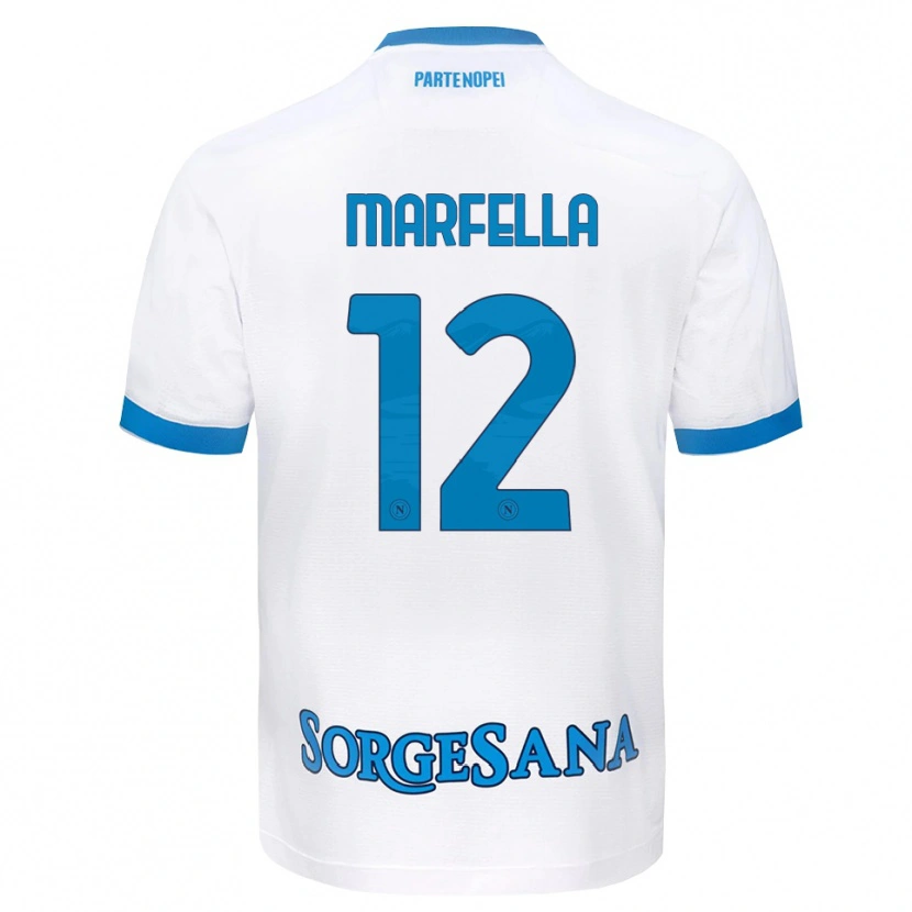 Danxen Dame Davide Marfella #12 Hvit Himmelblå Bortetrøye Drakt Trøye 2026/27 Skjorter T-Skjorte