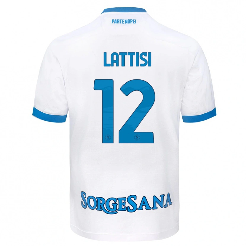 Danxen Dame Francesco Lattisi #12 Hvit Himmelblå Bortetrøye Drakt Trøye 2026/27 Skjorter T-Skjorte