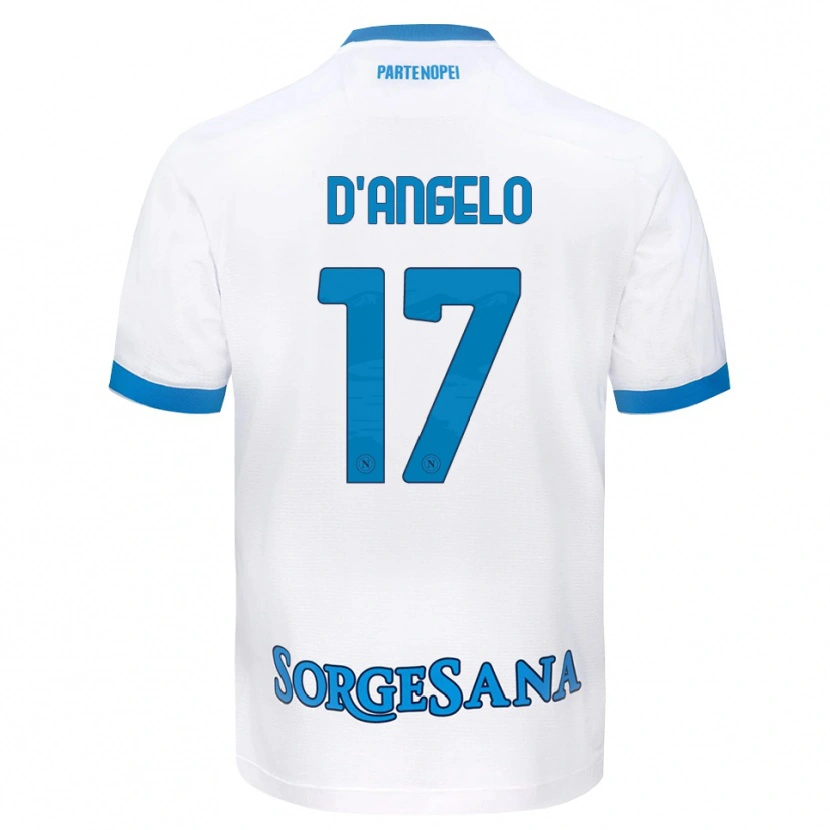 Danxen Dame Giuseppe D'angelo #17 Hvit Himmelblå Bortetrøye Drakt Trøye 2026/27 Skjorter T-Skjorte