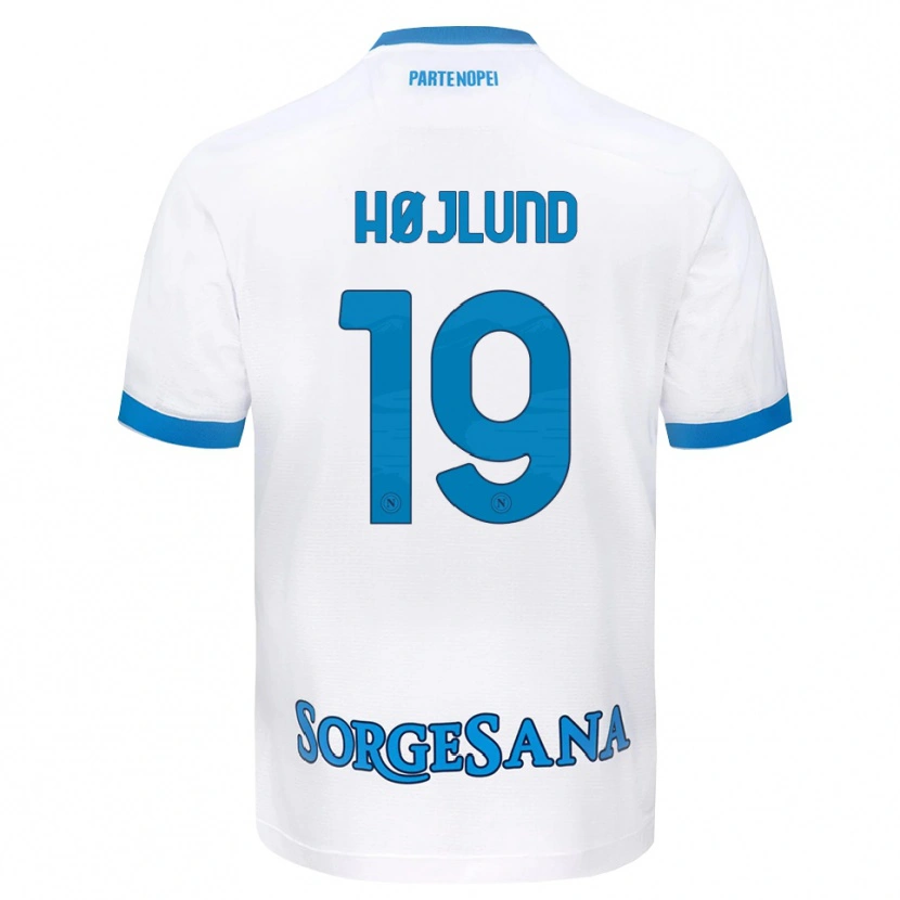 Danxen Dame Rasmus Højlund #19 Hvit Himmelblå Bortetrøye Drakt Trøye 2026/27 Skjorter T-Skjorte