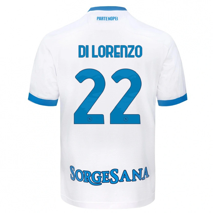 Danxen Dame Giovanni Di Lorenzo #22 Hvit Himmelblå Bortetrøye Drakt Trøye 2026/27 Skjorter T-Skjorte