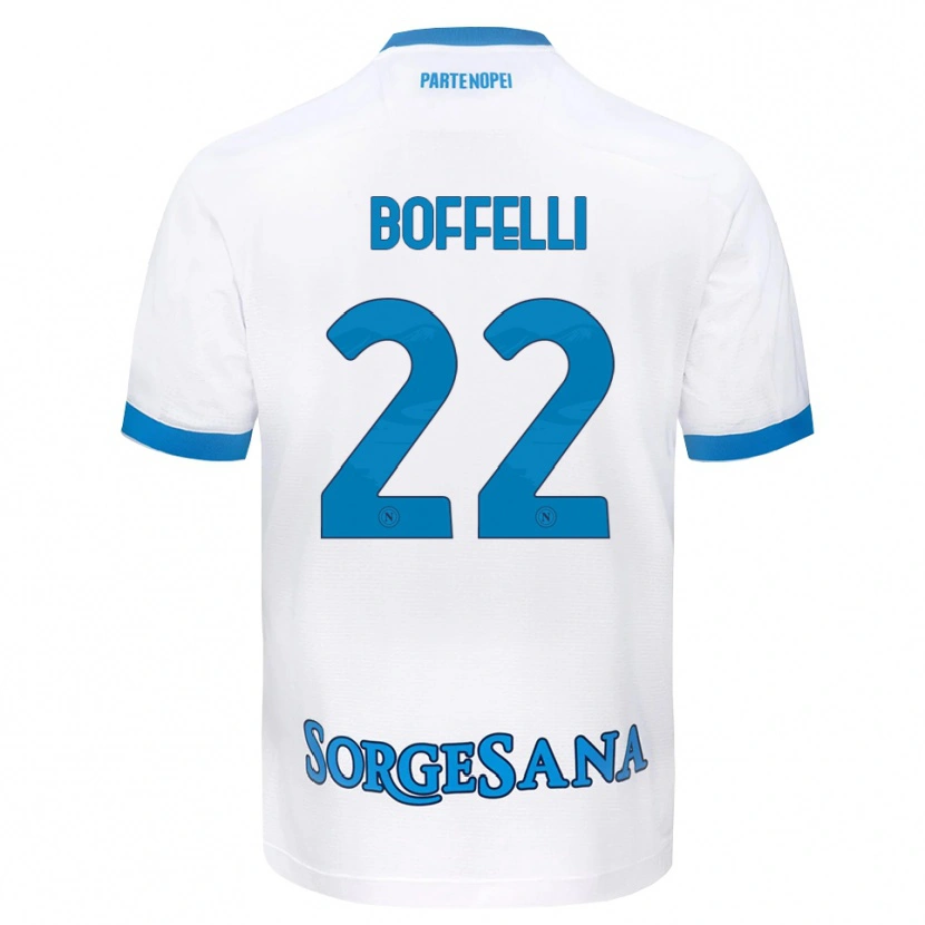 Danxen Dame Valerio Boffelli #22 Hvit Himmelblå Bortetrøye Drakt Trøye 2026/27 Skjorter T-Skjorte