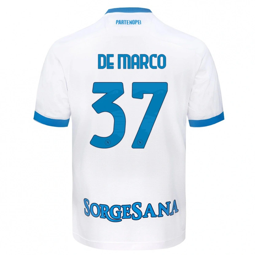 Danxen Dame Francesco De Marco #37 Hvit Himmelblå Bortetrøye Drakt Trøye 2026/27 Skjorter T-Skjorte