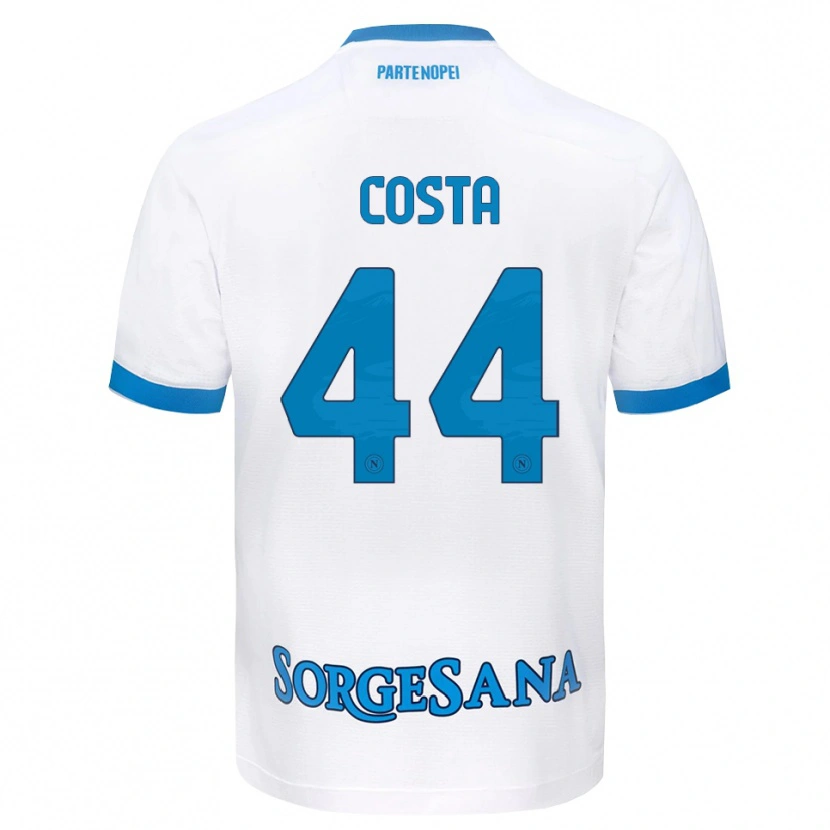 Danxen Dame Filippo Costa #44 Hvit Himmelblå Bortetrøye Drakt Trøye 2026/27 Skjorter T-Skjorte
