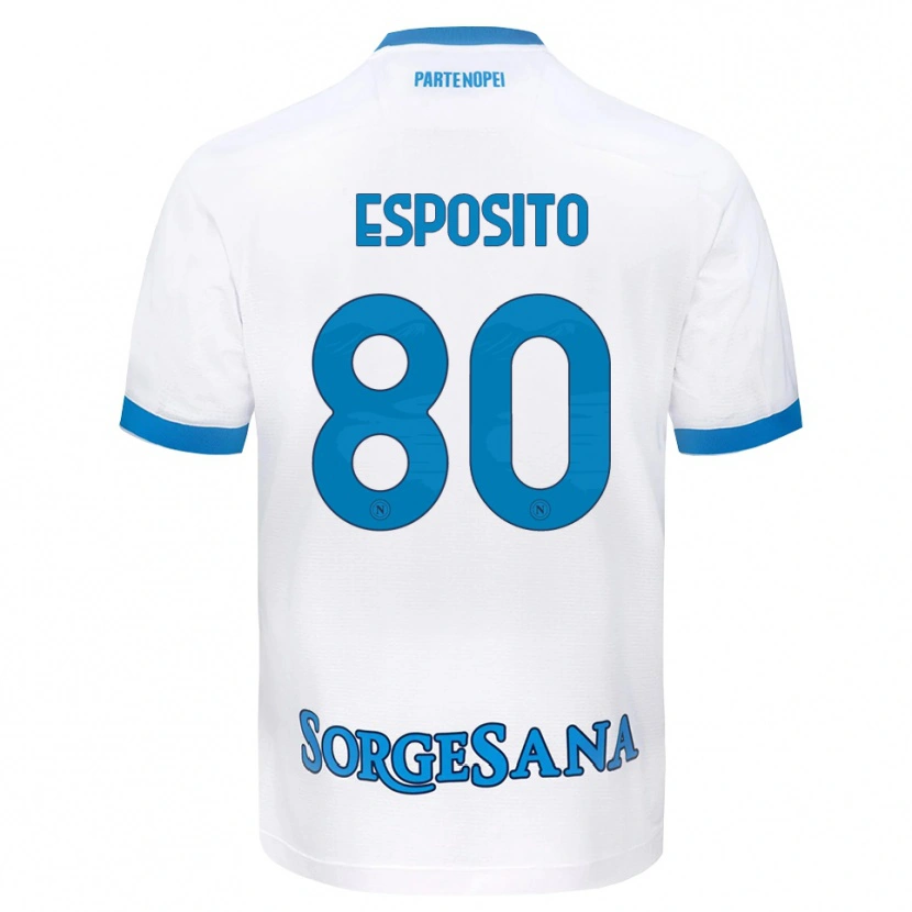 Danxen Dame Luigi Esposito #80 Hvit Himmelblå Bortetrøye Drakt Trøye 2026/27 Skjorter T-Skjorte