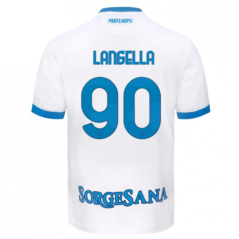 Danxen Dame Gabriella Langella #90 Hvit Himmelblå Bortetrøye Drakt Trøye 2026/27 Skjorter T-Skjorte