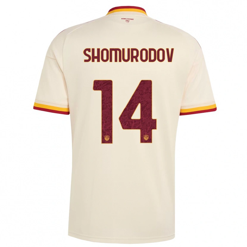 Danxen Dame Eldor Shomurodov #14 Champagne Rød Gul Bortetrøye Drakt Trøye 2026/27 Skjorter T-Skjorte