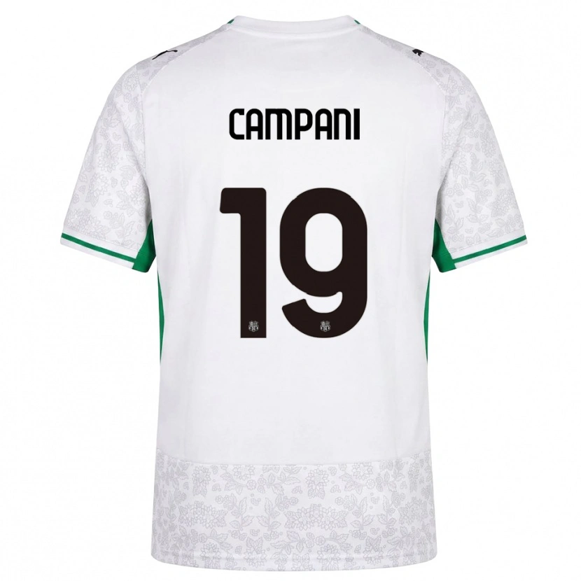 Danxen Dame Andrea Campani #19 Hvit Svart Grønn Bortetrøye Drakt Trøye 2026/27 Skjorter T-Skjorte