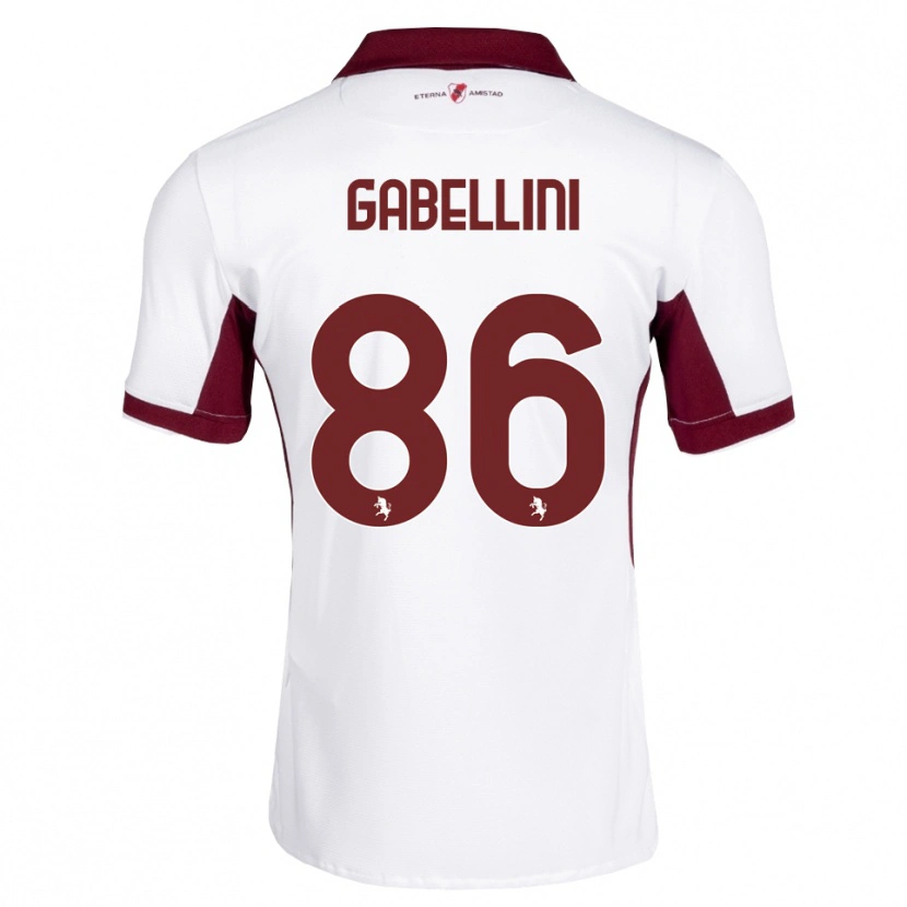Danxen Dame Tommaso Gabellini #86 Burgunder Hvit Rød Bortetrøye Drakt Trøye 2026/27 Skjorter T-Skjorte