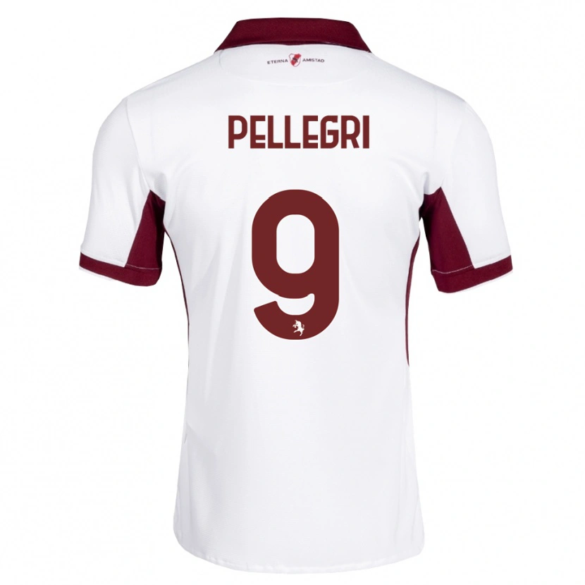 Danxen Dame Pietro Pellegri #9 Burgunder Hvit Rød Bortetrøye Drakt Trøye 2026/27 Skjorter T-Skjorte