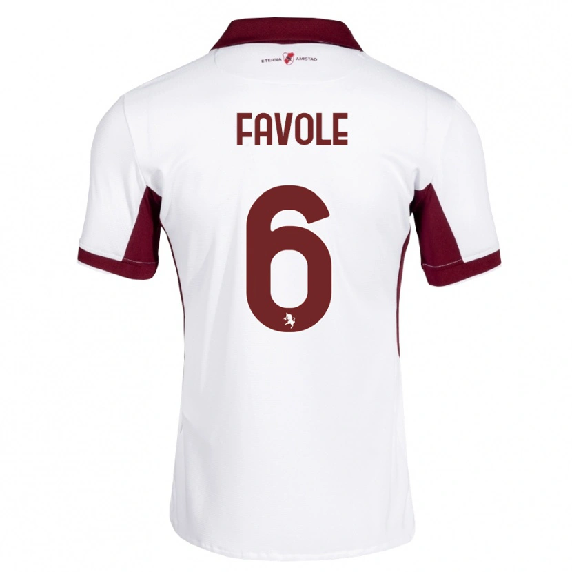 Danxen Dame Stefania Favole #6 Burgunder Hvit Rød Bortetrøye Drakt Trøye 2026/27 Skjorter T-Skjorte