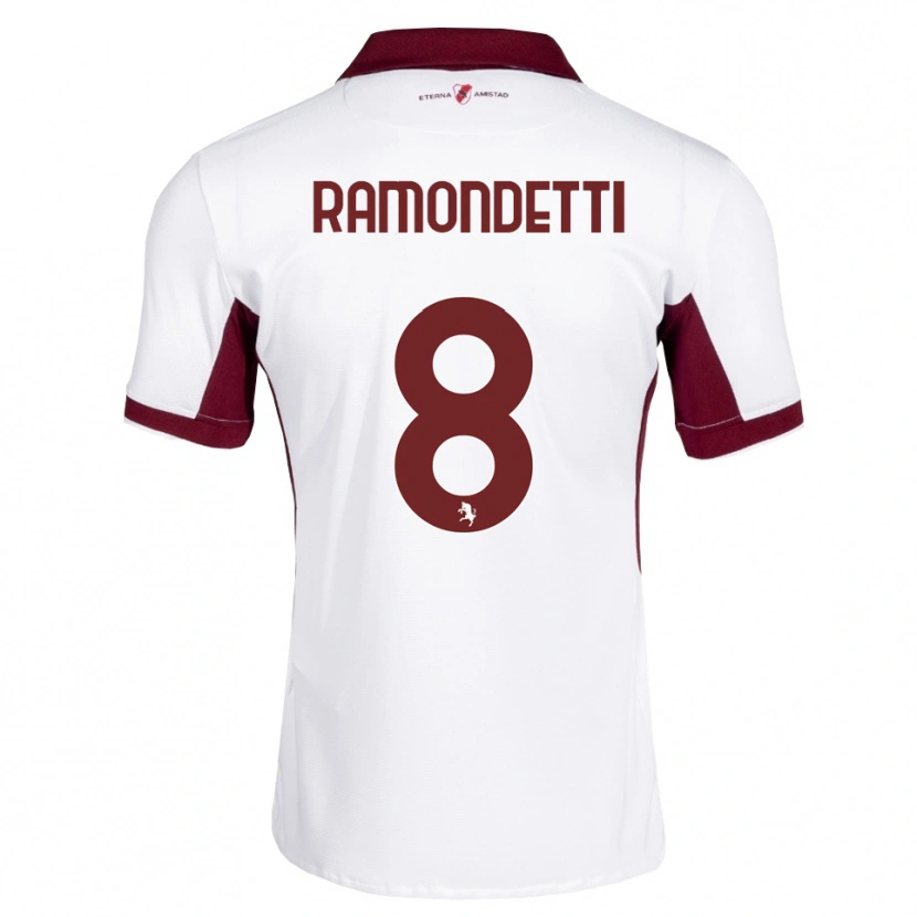 Danxen Dame Vittorio Ramondetti #8 Burgunder Hvit Rød Bortetrøye Drakt Trøye 2026/27 Skjorter T-Skjorte