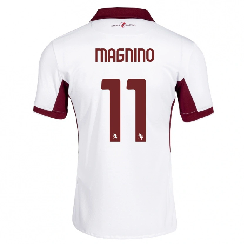 Danxen Dame Emanuele Magnino #11 Burgunder Hvit Rød Bortetrøye Drakt Trøye 2026/27 Skjorter T-Skjorte