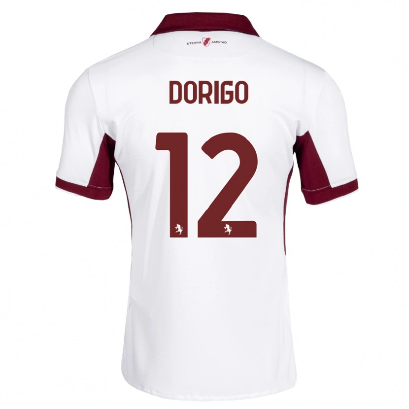 Danxen Dame Andrea Dorigo #12 Burgunder Hvit Rød Bortetrøye Drakt Trøye 2026/27 Skjorter T-Skjorte