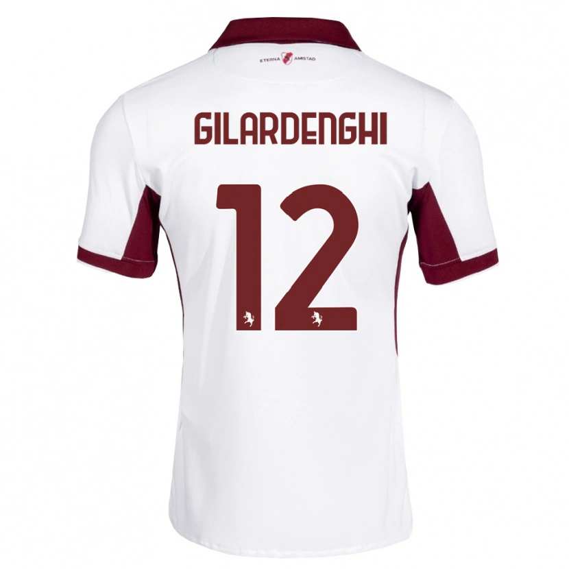 Danxen Dame Riccardo Gilardenghi #12 Burgunder Hvit Rød Bortetrøye Drakt Trøye 2026/27 Skjorter T-Skjorte