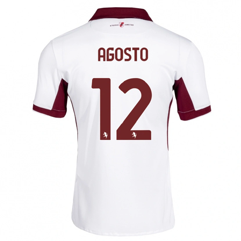 Danxen Dame Gabriel Agosto #12 Burgunder Hvit Rød Bortetrøye Drakt Trøye 2026/27 Skjorter T-Skjorte
