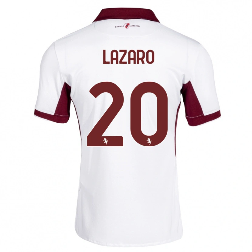 Danxen Dame Valentino Lazaro #20 Burgunder Hvit Rød Bortetrøye Drakt Trøye 2026/27 Skjorter T-Skjorte