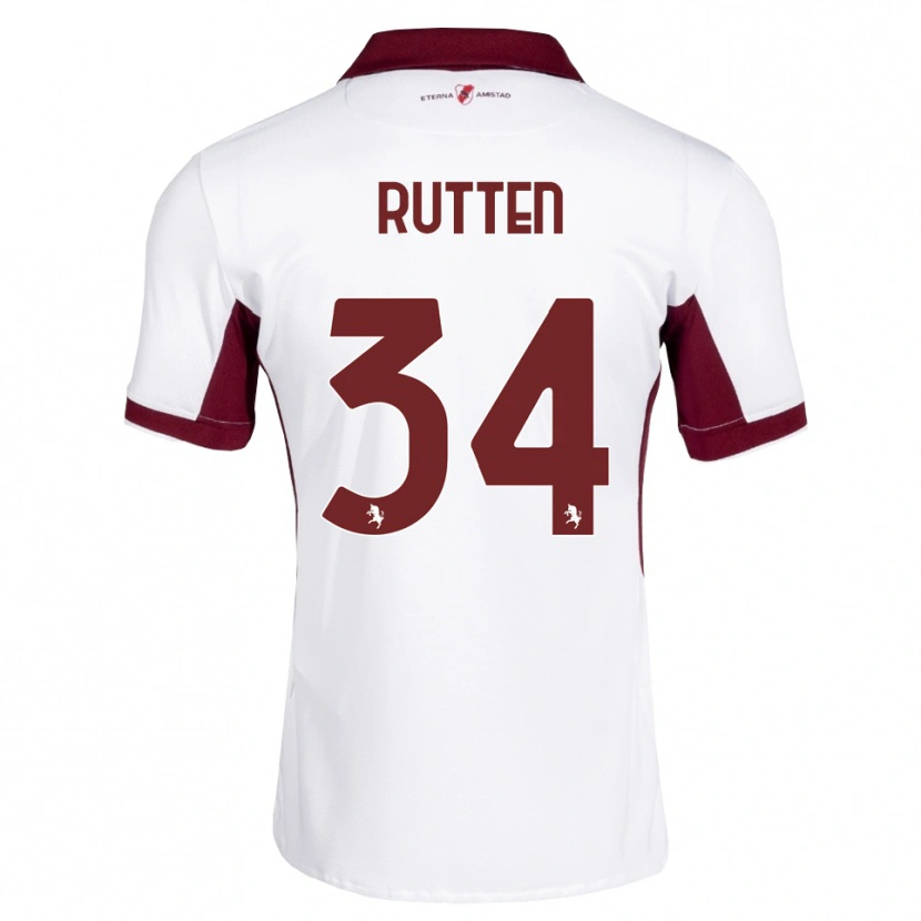 Danxen Dame Jill Rutten #34 Burgunder Hvit Rød Bortetrøye Drakt Trøye 2026/27 Skjorter T-Skjorte