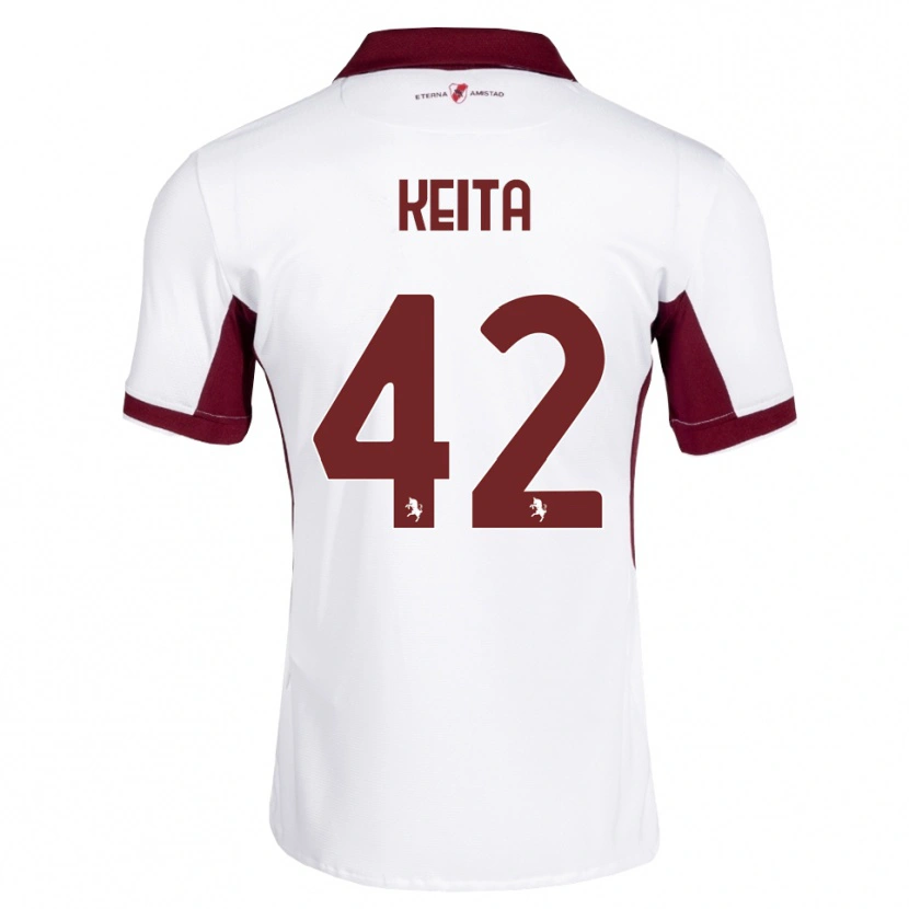 Danxen Dame Karamoko Keita #42 Burgunder Hvit Rød Bortetrøye Drakt Trøye 2026/27 Skjorter T-Skjorte