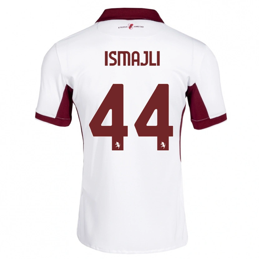 Danxen Dame Ardian Ismajli #44 Burgunder Hvit Rød Bortetrøye Drakt Trøye 2026/27 Skjorter T-Skjorte