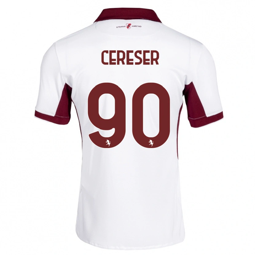 Danxen Dame Francesco Cereser #90 Burgunder Hvit Rød Bortetrøye Drakt Trøye 2026/27 Skjorter T-Skjorte