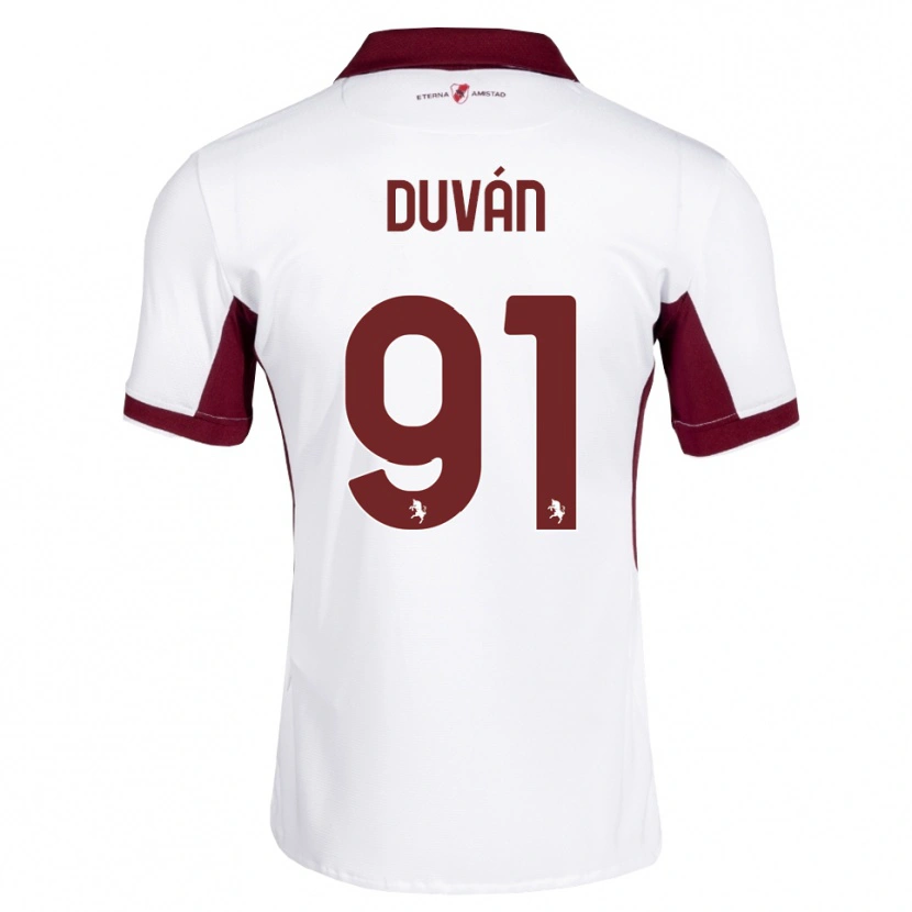 Danxen Dame Duván Zapata #91 Burgunder Hvit Rød Bortetrøye Drakt Trøye 2026/27 Skjorter T-Skjorte