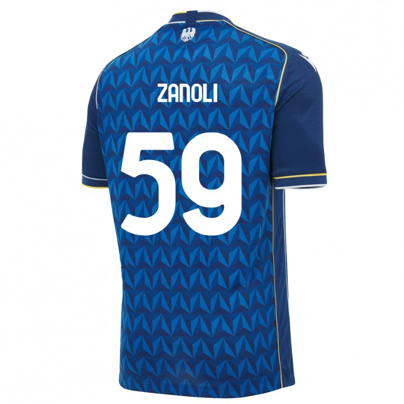 Danxen Dame Alessandro Zanoli #59 Kongeblå Hvit Blå Bortetrøye Drakt Trøye 2026/27 Skjorter T-Skjorte