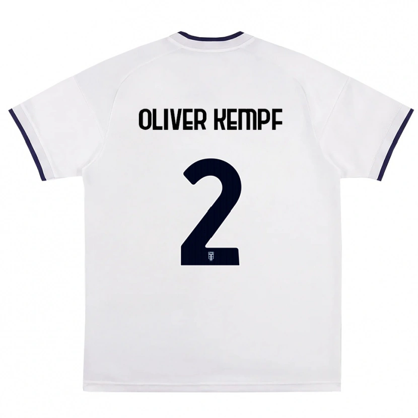 Danxen Dame Marc Oliver Kempf #2 Hvit Rød Kongeblå Bortetrøye Drakt Trøye 2026/27 Skjorter T-Skjorte