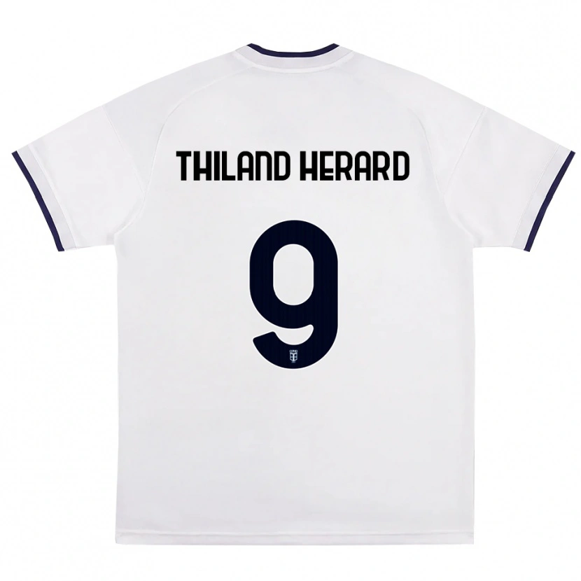 Danxen Dame Robin Thiland-Herard #9 Hvit Rød Kongeblå Bortetrøye Drakt Trøye 2026/27 Skjorter T-Skjorte
